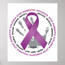 Stop Domestic Violence Ribbon Print