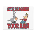 stop dragging your ass donkey humour postcard