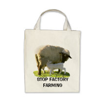 STOP FACTORY FARMING ORGANIC COTTON GROCERY BAG