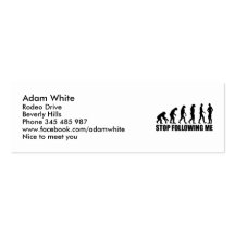 Stop following me evolution business card templates