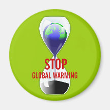 Stop Global Warming Hourglass Magnet