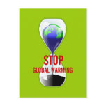 Stop Global Warming Hourglass Postcard