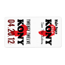 Stop Kony 2012 Stickers Personalized Shipping Label
