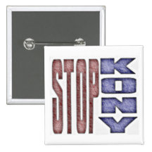 STOP KONY - Kids Crayon Coloured Design Button