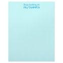 Stop looking at my tweets letterhead