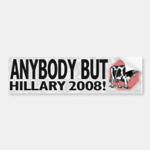 Stop Mad Cow Anybody But Hillary Bumper Sticker