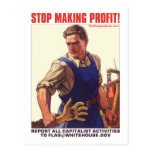Stop Making Profit - Report Capitalists: Postcard