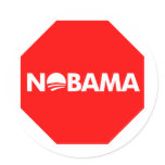 STOP OBAMA ROUND STICKERS