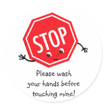Stop Please Wash Sticker