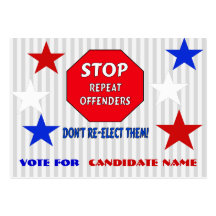 Stop Repeat Offenders Business Cards