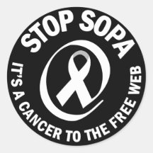 STOP S.O.P.A. ROUND STICKER
