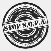 Stop S.O.P.A. Stamp Round Stickers