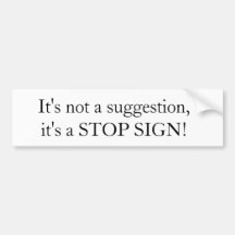 Stop Sign Bumper Stickers