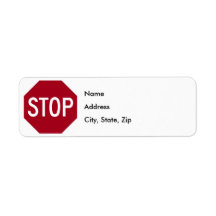 Stop Sign Custom Return Address Label