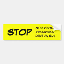Stop Silver Foam Bumper Stickers