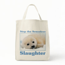 Stop slaughter-seals tote bag