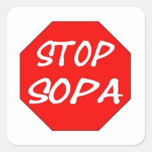 Stop SOPA Square Stickers