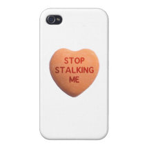 Stop Stalking Me Orange Candy Heart iPhone 4/4S Covers