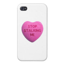 Stop Stalking Me Pink Candy Heart iPhone 4/4S Cover