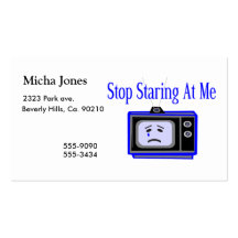 Stop Staring At Me Television Set Business Card Template