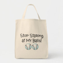 Stop Staring At My Balls (Baseball) Canvas Bag