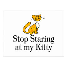 Stop Staring At My Kitty Postcard