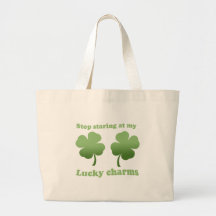 STOP STARING AT MY LUCKY CHARMS TOTE BAG
