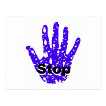 Stop text design postcard