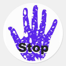 Stop text design round sticker