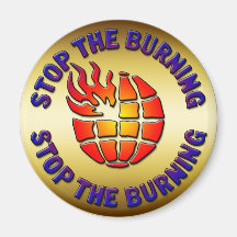 STOP THE BURNING FRIDGE MAGNETS