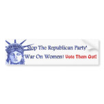 STOP THE WAR ON WOMEN BUMPER STICKER