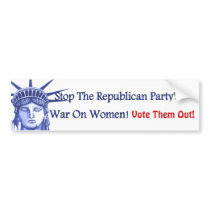 STOP THE WAR ON WOMEN BUMPER STICKER