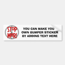 Stop War Peace Symbol T-shirts and Gifts Bumper Stickers