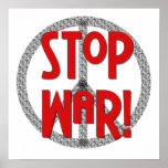 Stop War Peace Symbol T-shirts and Gifts Poster