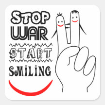 Stop War Start Peace Square Sticker