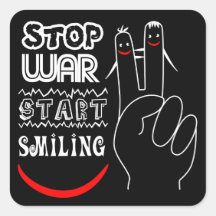 Stop War Start Smiling Stickers