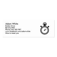 Stop watch clock business cards