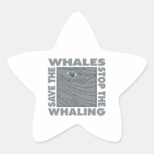 Stop Whaling, Save Whales Star Stickers