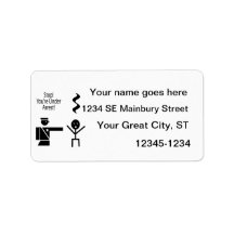 stop youre under arrest music humour 2 personalized address labels