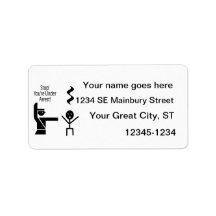 stop youre under arrest music humour address label