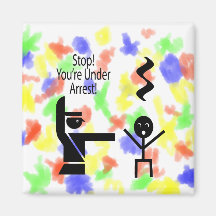 stop youre under arrest music humour refrigerator magnets