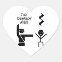 stop youre under arrest music humour sticker