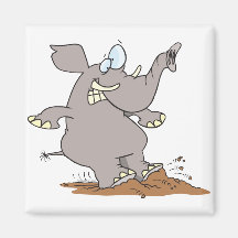 stopped in his tracks silly elephant cartoon refrigerator magnets