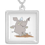 stopped in his tracks silly elephant cartoon necklaces