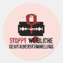Stoppt weibliche Genitalverstümmelung! Round Stickers