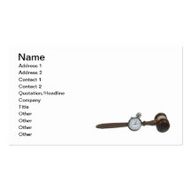 Stopwatch Gavel Business Card Templates