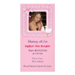 Stork and Baby Brth Announcement for Girl Personalized Photo Card