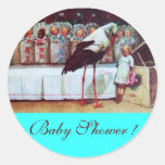 STORK BABY BOY SHOWER 3 turquase Sticker
