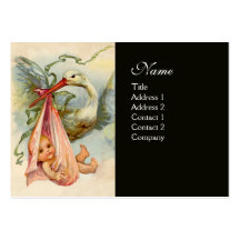 STORK BABY SHOWER 2, black Business Card Templates