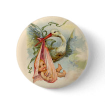 STORK BABY SHOWER 2 BUTTONS